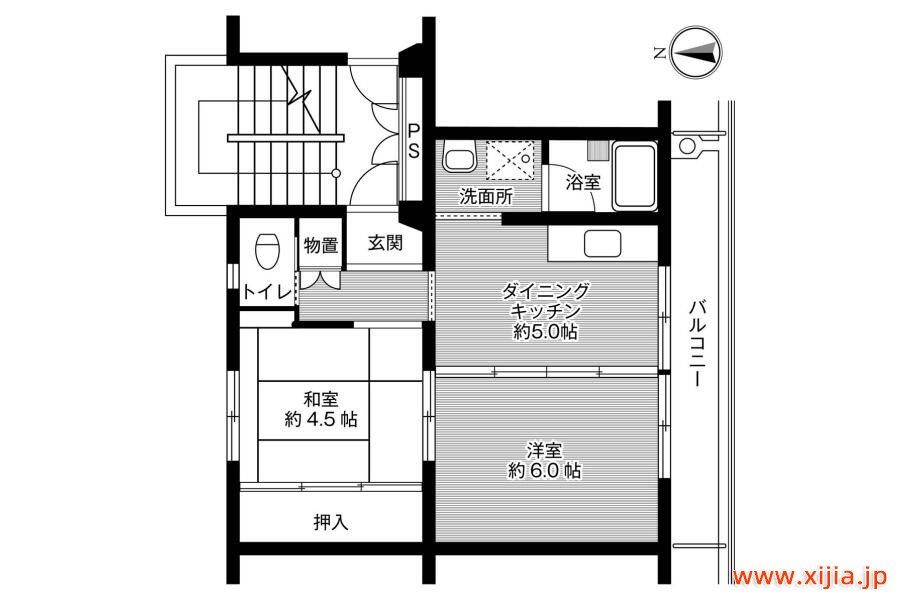 2DK公寓大廈米澤市