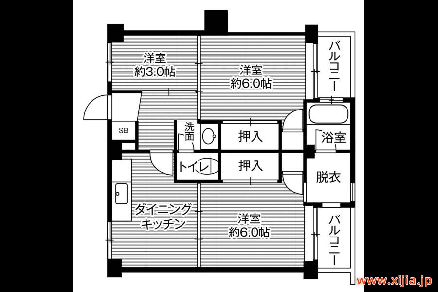 3DK公寓大廈北九州市八幡西區