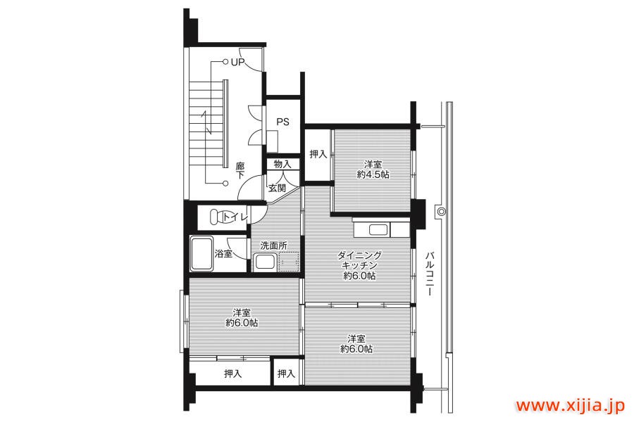 3DK公寓大廈遠賀郡水卷町