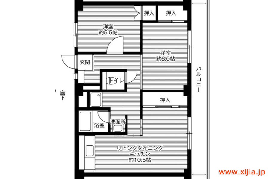 2LDK公寓大廈北九州市小倉南區