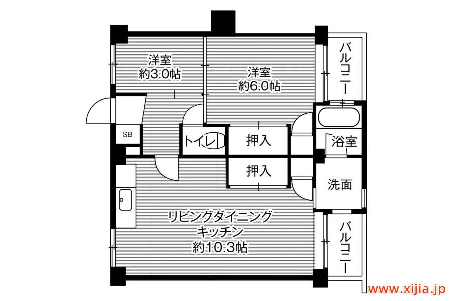 2LDK公寓大廈古賀市