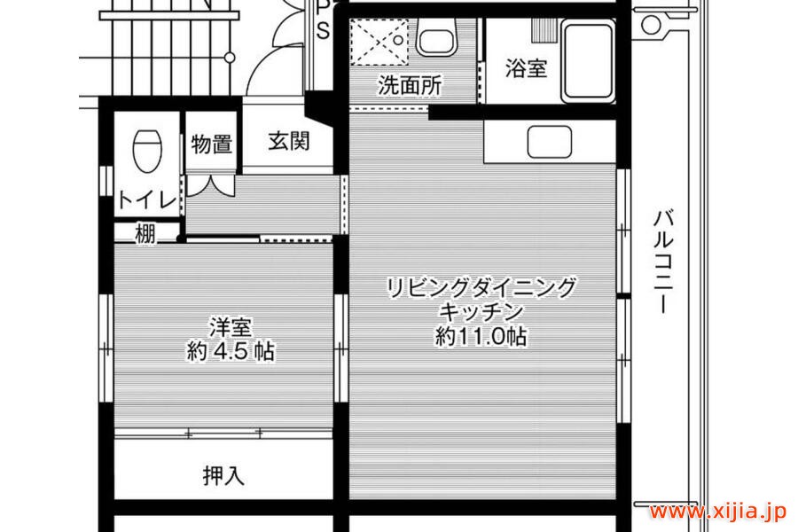1LDK公寓大廈朝倉市