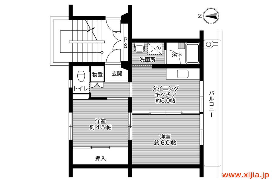 2DK公寓大廈京都郡苅田町